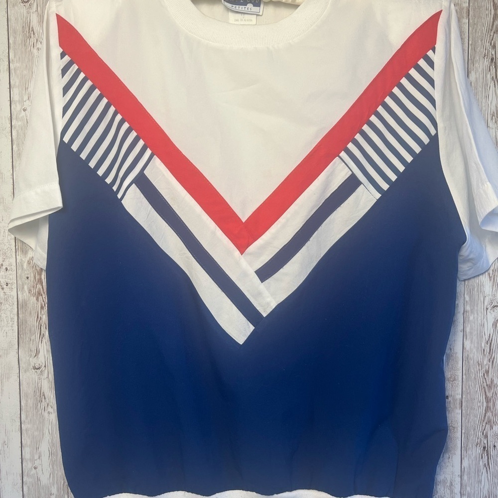 Vintage Nautical Cape Cod Short Sleeve Womens 80’s Small